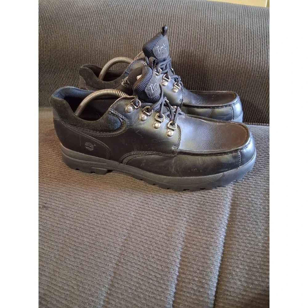 Timberland Black Leather Laceup Hiking Casual Shoe‎ Mens 11.5M